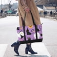 thumbnail image 4 of FORMRS Canvas Laptop Tote Bag for Women with 15.6" Computer Compartments Shoulder Handbag, Purple Halloween Pattern, 4 of 7