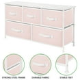 thumbnail image 4 of mDesign Baby + Kids Wide Storage Dresser with 5 Removable Drawers, Pink/White, 4 of 8