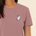 thumbnail image 5 of Dalix Heartly Ghost Embroidered Cropped Flowy Soft Cotton Short Sleeve T Shirt Womens in Mauve S Small, 5 of 5