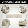 thumbnail image 6 of PrimeBeau Stretch Velvet Couch Cushion Covers, 2 Pack, Ivory, 6 of 8