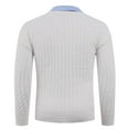 thumbnail image 5 of Lopecy-Sta Mens Sweaters Fall Pullover Loose Thick Knit Base Shirt Solid Wool Long Sleeve Collar Knitted Sweater, 5 of 9