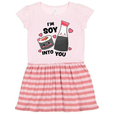 

Inktastic I m Soy Into You with Cute Soy Sauce and Sushi Gift Toddler Girl Dress