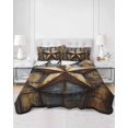 thumbnail image 3 of Rustic Star Brown Queen Size Down Alternative Comforter, Lightweight Comforter Quilt Bedding Set with Pillow Shams Vintage Farmhouse Wooden Grain Art All Seasons Bed Comforter Duvet Insert 90"x96", 3 of 7