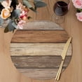 thumbnail image 3 of Farmhouse Beige Brown Round 15 Inch Placemats Set of 6, Vintage Wooden Striped HeatResistant Non Slip Place Mats for Dining Table, Wipeable Braided Kitchen Table Mats for Housewarming, 3 of 9