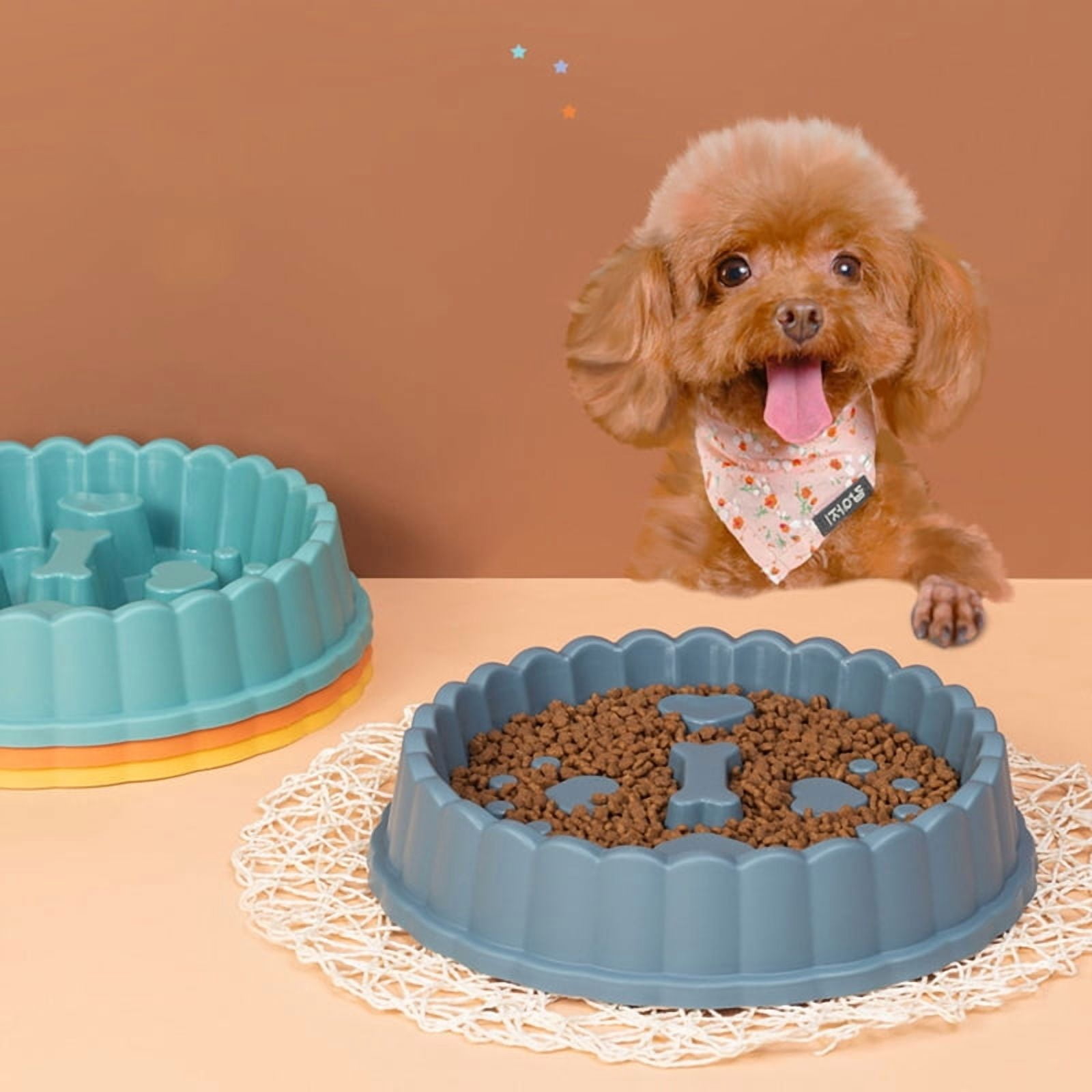 Anti-Choking Slow Feeder Dog Bowl: Non-Spill Food Bowl for Small/Medium/Large Dogs, Also for Cats, Durable Pet Feeding Dish,