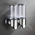 thumbnail image 3 of Yuarrent Dispensador de jabón de ducha doble de acero inoxidable, soporte suave, caja de plástico Manual, accesorios de baño, suministros para el hogar Juegos de accesorios de baño Transparente Yuarrent HA011287-01B, 3 of 6