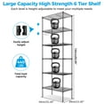 thumbnail image 4 of 6-Tier Shelf Rack Wire Shelving Unit Storage Height Adjustable Metal Shelf with 4 Side Hooks, 260lbs Capacity Free Standing Rack Organization for Kitchen Bedroom Garage, 4 of 6