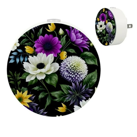 

YZUOUZY Bedside Lamps Bedroom Lamp Bedside Lamps Set of 2 Flowers Hibiscus Daisy Acacia Flowers