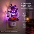 thumbnail image 4 of Halloween Seesaw Ghost Plug-In Night Light,Resin Tree Jack O Lantern Wall Lamp with Purple Glow for Adult Bedroom,Fall Decor, 4 of 6