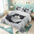 thumbnail image 3 of meiyoeat Pet Cat Bed Spread Queen,Cute Animal Kitten Queen Coverlet Set,3 Pieces,1 Quilt and 2 Pillowcases, 3 of 7