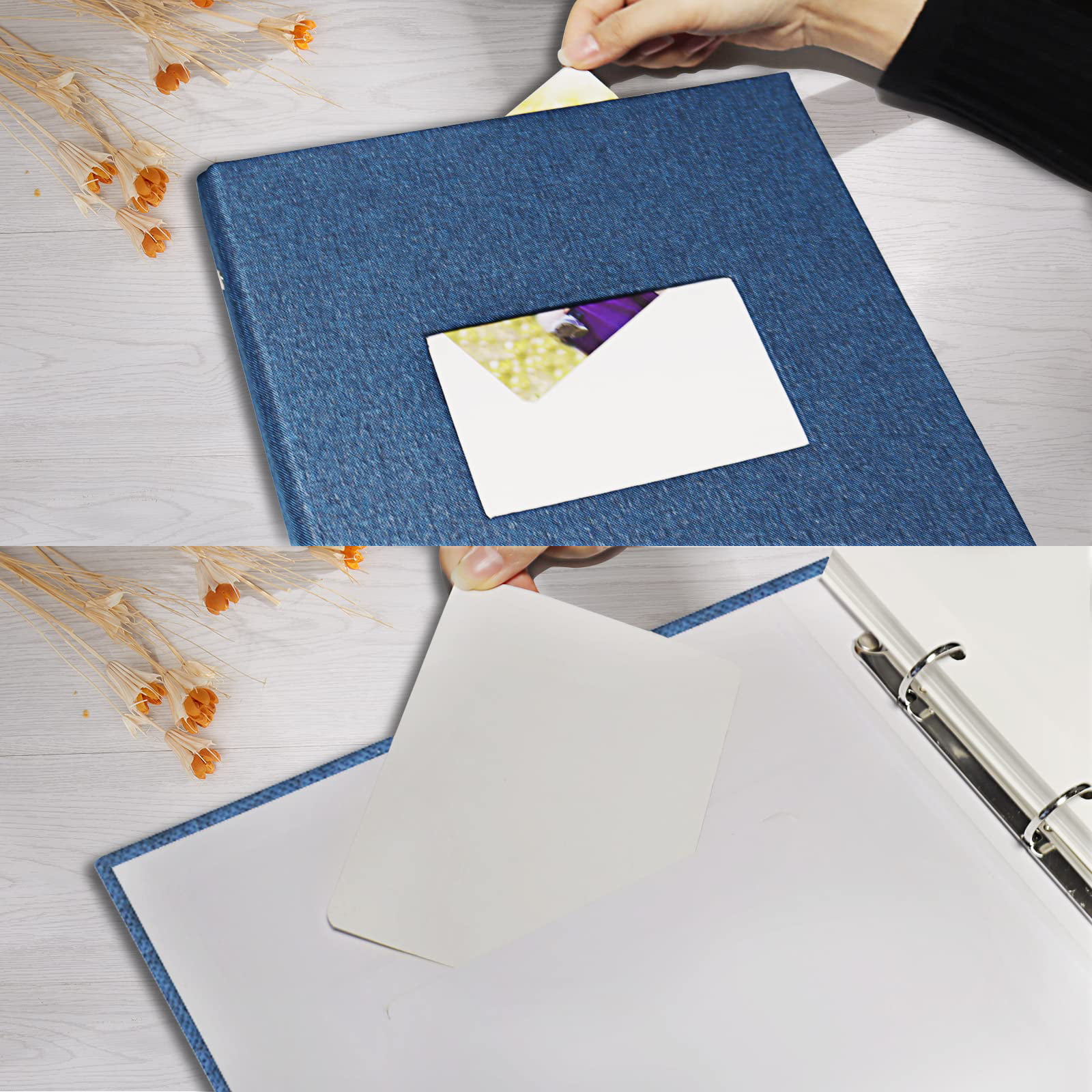  Photo Album Self Adhesive 60 Pages DIY Scrapbook Photo Albums  with Sticky Pages Hold 3x5 4x6 5x7 6x8 8x10 Photos Family Wedding Album  with A Metallic Pen : Home & Kitchen