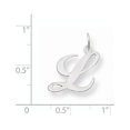 thumbnail image 2 of 14k White Gold Medium Fancy Script Initial L Charm, 2 of 3