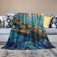 thumbnail image 2 of Orinice Turtle Theme Warm Lightweight Blanket Soft Fleece Blankets for All Seasons - Perfect Decorative Gift for Living Rooms, Sofa, and Bed 60x80in, 2 of 6