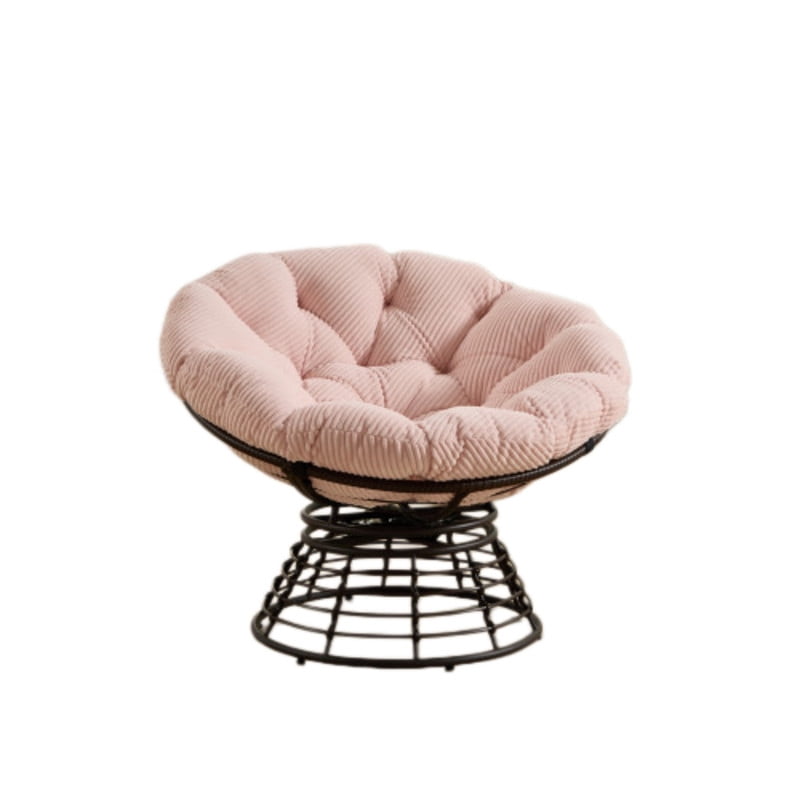 Ergonomic Wicker Papasan Chair, 360° Swivel Chair with Soft Thick Cushion for Living Room, Bedroom, Reading Room