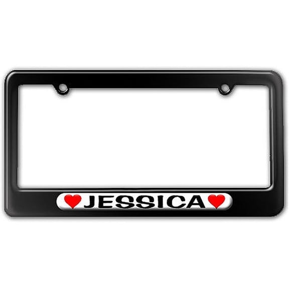 Jessica Love with Hearts License Plate Frame
