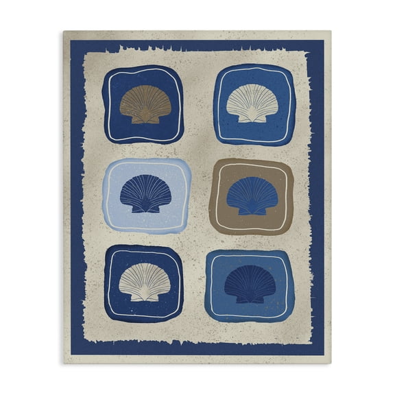 Stupell Industries Southwestern Nautical Block Shells Canvas Art, 16 x 20, by Julia Frost