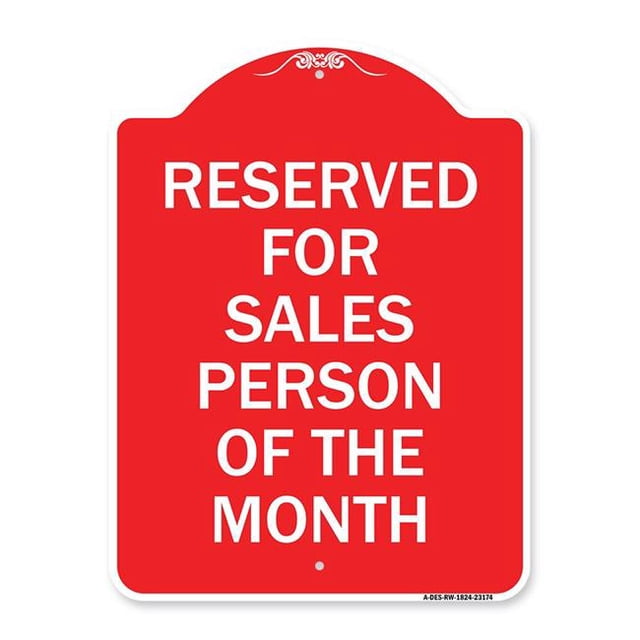 SignMission A-DES-RW-1824-23174 18 x 24 Po Signe de la Série Designer - Réservé aux Vendeurs du Mois&44; Rouge & Blanc