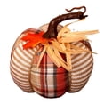 thumbnail image 1 of Bewildely Calabaza de otoño tejida a mano, decoración rústica, versátil, ideal para almacenar y usar en exteriores. Jardín vivo. Decoración del hogar Beige + Cuadros, 1 of 6