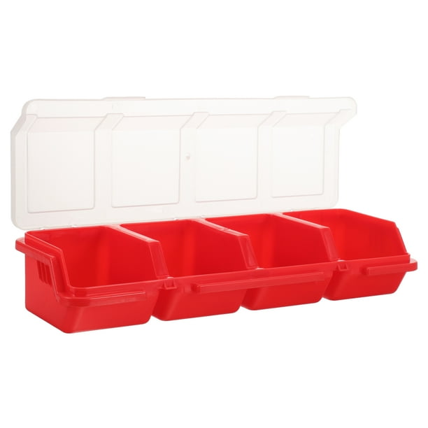 Caja de herramientas pequeña con compartimentos para guardar cuentas, organizador de accesorios de plástico, caja pequeña para artículos diversos