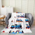 thumbnail image 1 of Erosebridal Engine Steam Train Sherpa Blanket, Cartoon Car Fuzzy Blanket Throw, Vehicle Room Decor, 1 of 5