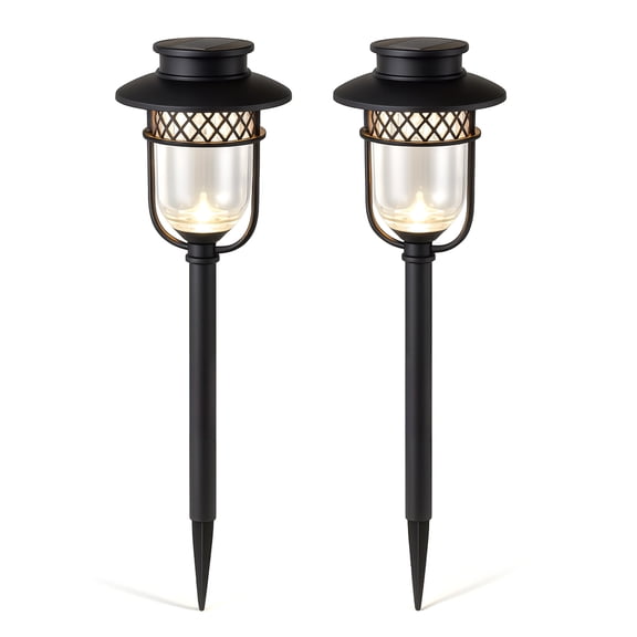 Classy Casps Solar Landscape, Path & Garden Lights - Black Stainless Steel  (Set of 2)