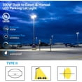 thumbnail image 3 of 300W Commercial Parking Lot Street Lights, Waterproof Area Lighting for Parking Lot Yard, 3 of 5