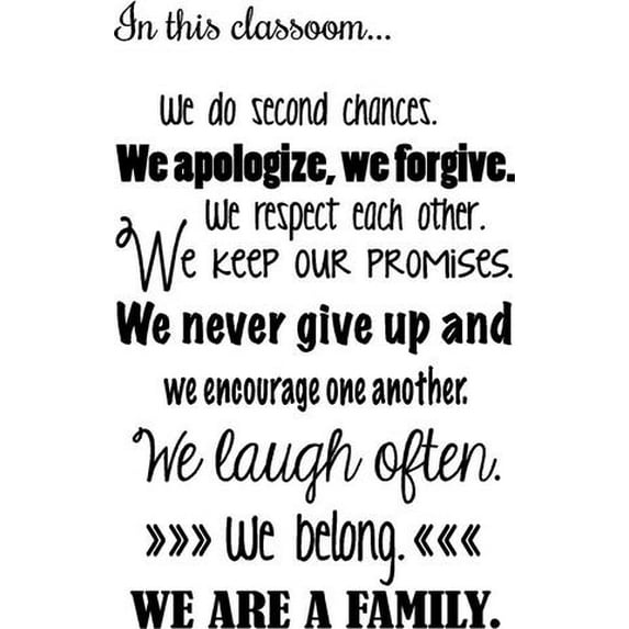 Vinyl Decal: In This Classroom..Wall Quotes | Vinyl wall Teaching Decor - Inspirational Removable lettering - 20"x 14"