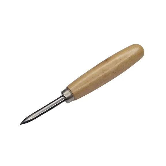 2" Straight Burnisher with Wooden Handle - Burnisher