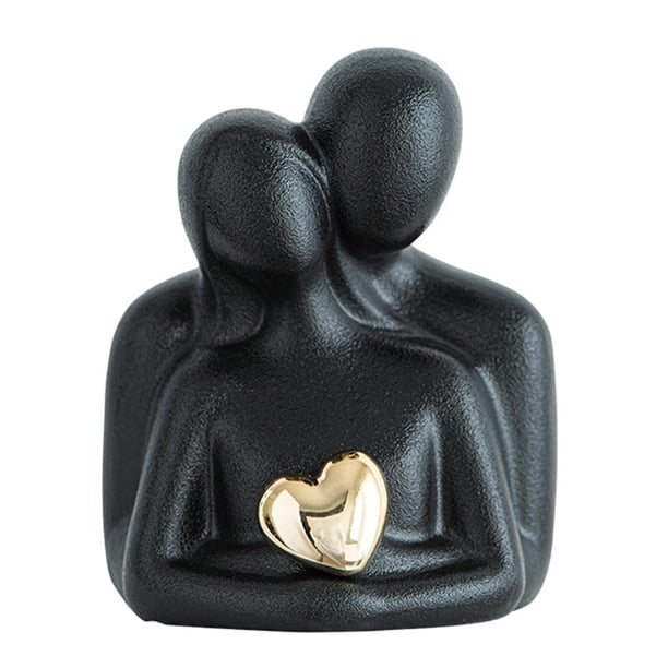 Estatua de pareja romántica de cerámica abstracta, figura de pareja enamorada para dormitorio, TV, mueble, estante del hogar, decoración, boda, San Valentín, aniversario, regalo