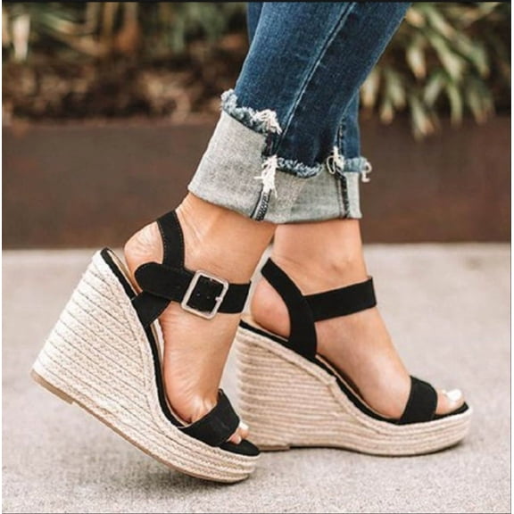 Women's Platform Sandals Wedge Ankle Strap Open Toe Sandals