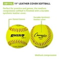thumbnail image 5 of Champion Sports SB111L 11 Po. Couverture en Cuir Liège Softball, Jaune Optique & Rouge, 5 of 5