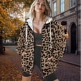 thumbnail image 6 of Yuyamidu Womens Oversized Sweatshirt Leopard Print Hoodie Women Heavyweight Zip-Up Hoodie Jacket Casual Long Sleeve Comfy Casual Active Hoodies Sweatshirt with Pockets S, 6 of 8