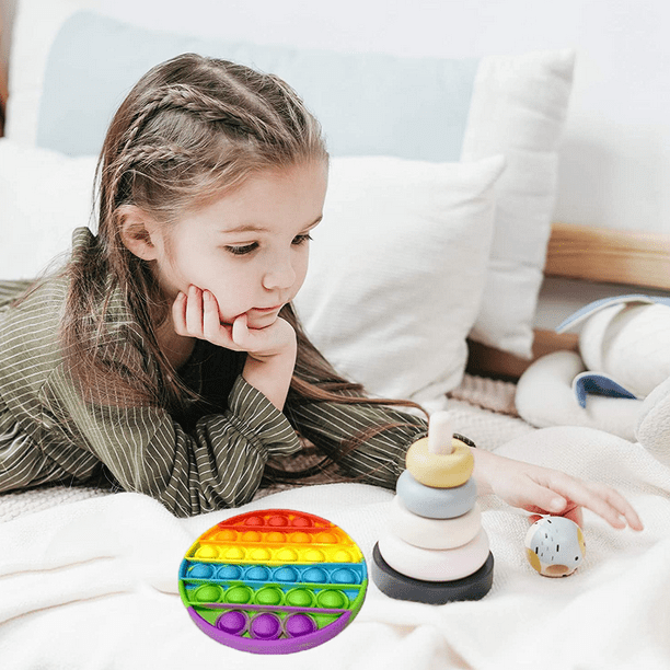 Pop It Fidget Toy, Pop it Bubble Sensory Fidget Toy pour Adultes et  Enfants, Creative Decompression Game Console avec Plusieurs Modes de Jeu  Jouets. (Orange)