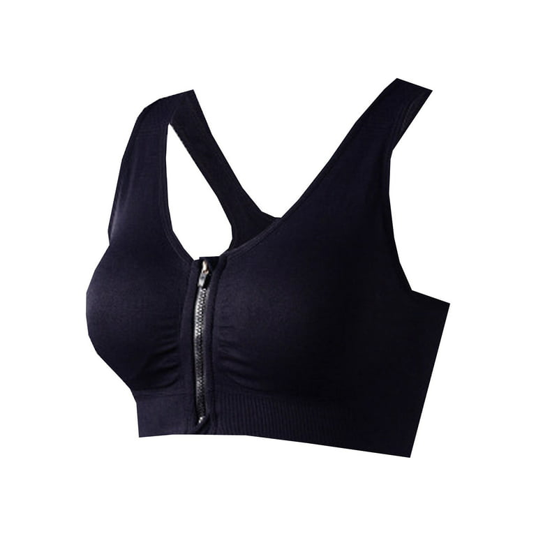 S LUKKC LUKKC Zipper in Front Sports Bras for Women, Plus Size Wireless  Front Closure Post-Surgery Bra Active Yoga Bralette Comfort Full-Coverage  Wirefree Brassiere Everyday Underwear Clearance! 