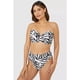 thumbnail image 3 of Gorgeous - Top de Bikini Estampado de Cebra para Mujer (Blanco, Negro), 3 of 3