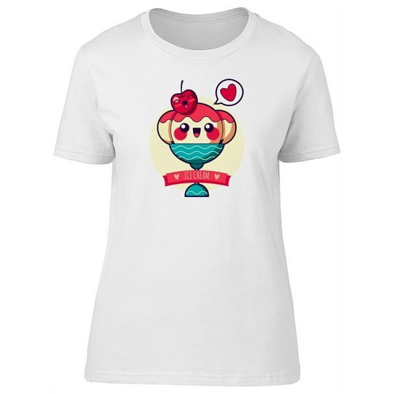 Ice Cream Cherry Love T-Shirt Women -Image by Shutterstock, Female Large