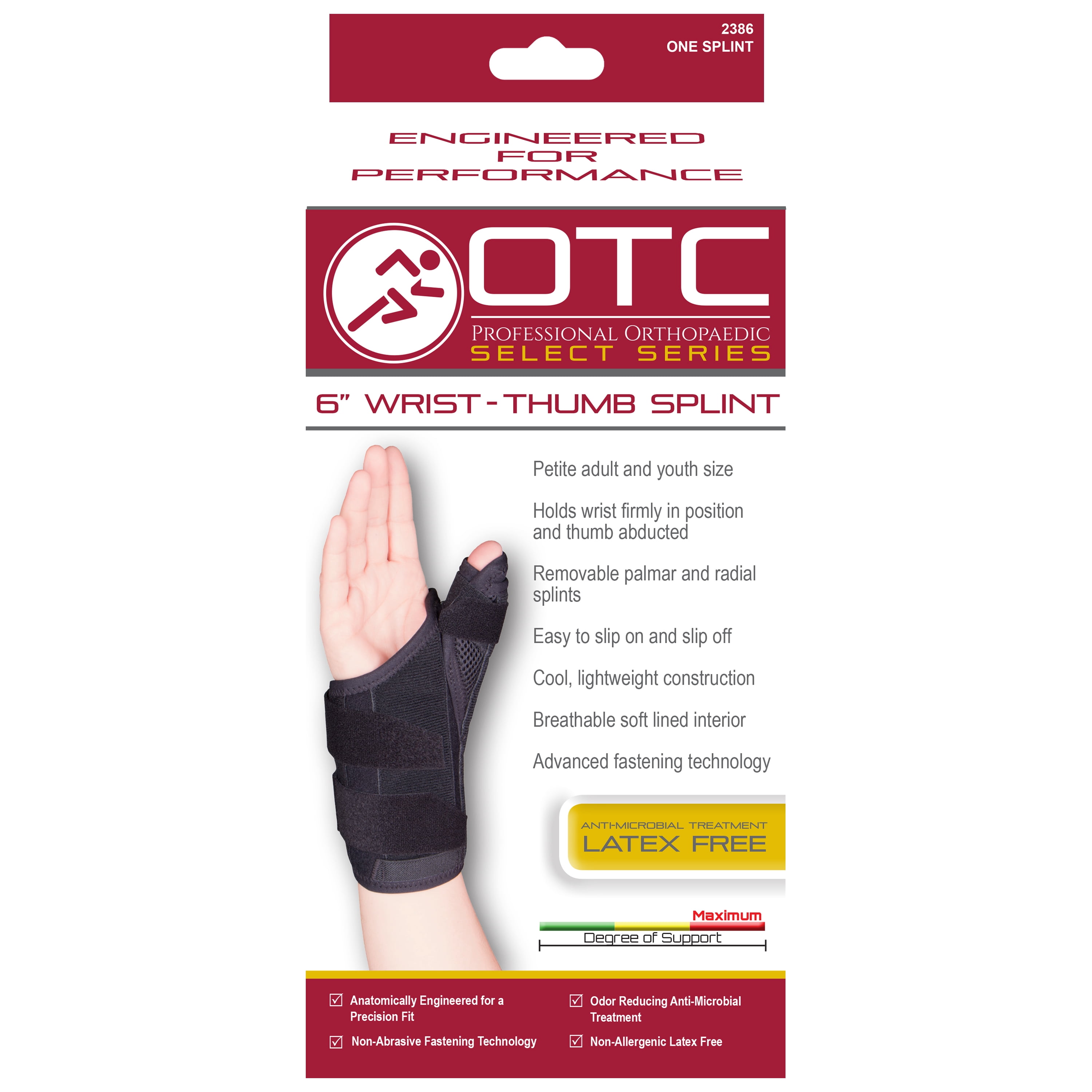 OTC Wrist Splint With Preshaped Metal Stays - 8-Inch Support For Carpal Tunnel, Tendonitis, Arthritis, Right Hand, X-Small