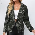 thumbnail image 3 of Defitshape Women's Casual Blazer Jacket Printed Slim Fit Fashion Cropped Outerwear Long Sleeve Notch Lapel Double Breasted Crop Suit Jacket Camo 4, 3 of 5