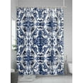 thumbnail image 5 of White Blue Floral Shower Curtain, Medieval Ethnic Turkish Retro Waterproof Shower Curtain Set with 12 Hooks Lightweight Washable Fabric Shower Curtains for Bathroom 36x72 Inches, 5 of 6