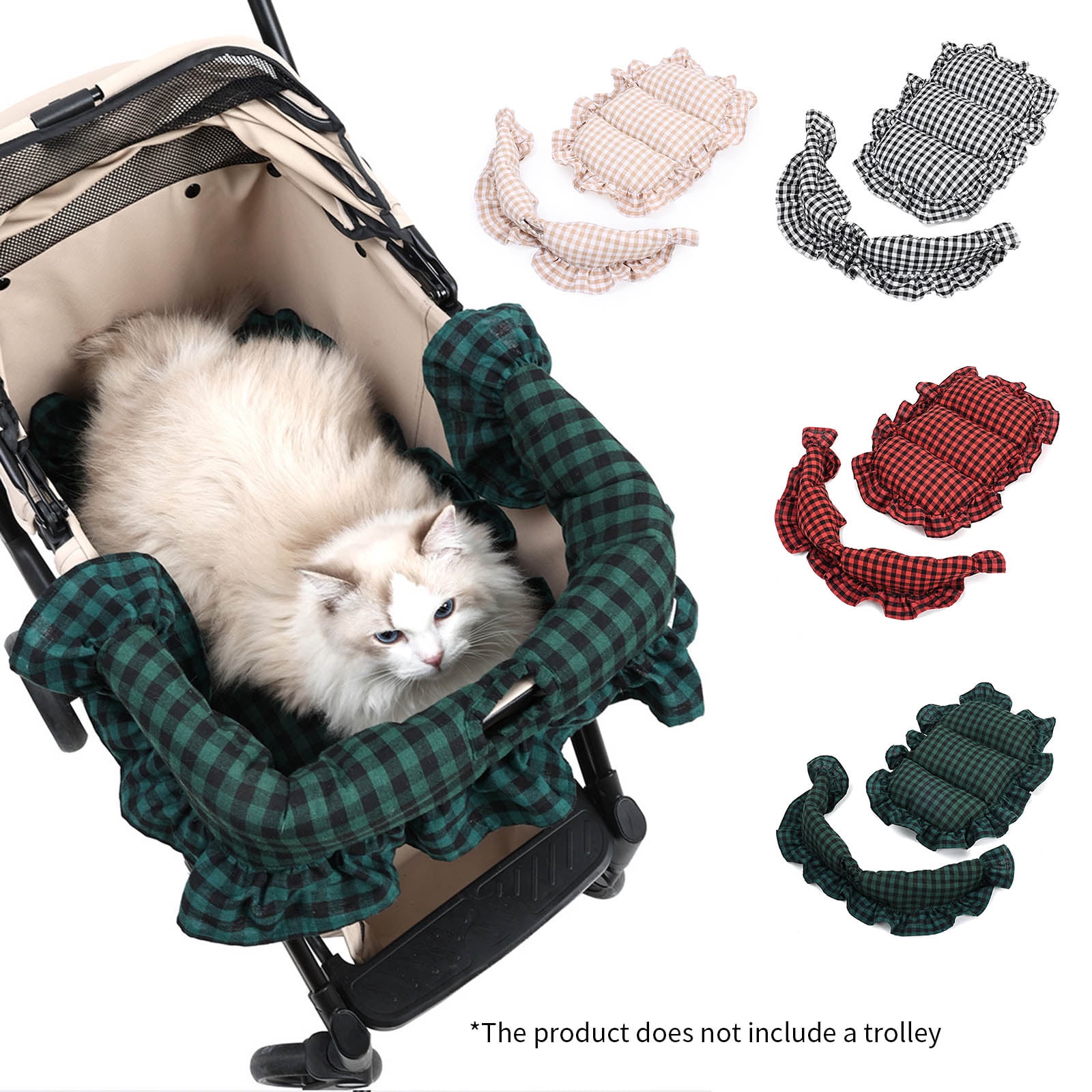 Pet Bed Warming Pad Strollers Mat for Outdoor Use Polyester Fabric Easy to Clean Dry Quick Pushchair Cushion for Travel