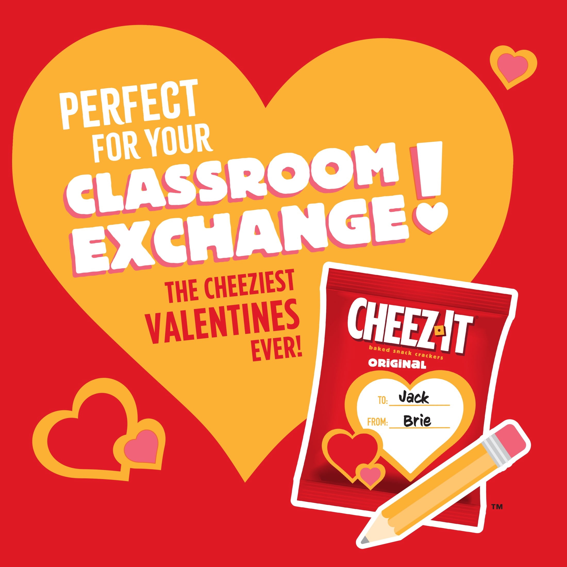 Cheez-It Original Baked Snack Crackers, Valentine's Day Snacks, 30 Count
