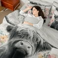 thumbnail image 4 of Castle Fairy Boys Girls Highland Cattle Twin Bedding Sets 7-Piece,Chic Floral Flower Bedding Comforter Set Microfiber,Farmhouse Animal Breathable Sheet Sets,Microfiber Bedroom Decor,Reversible, 4 of 8
