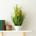 thumbnail image 6 of Vickerman 22.5" Artificial Potted Yellow Cosmos and Green Grass., 6 of 6
