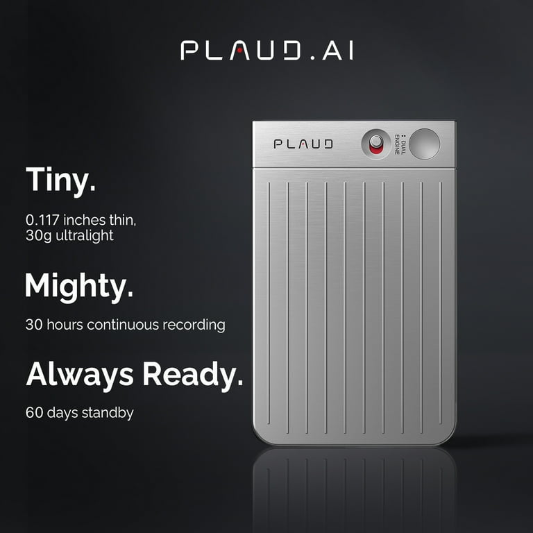 PLAUD NOTE AI Voice Recorder, App Control, Transcribe & Summarize