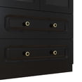 thumbnail image 6 of Sophshelter Black Armoire Wardrobe Closet with 2 Doors, 2 Drawers Wardrobe Closet Large Storage Cabinet with Hanging Rod & Shelves Wooden Wardrobe Cabinet for Bedroom, 6 of 8