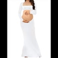 thumbnail image 3 of Vestido de Maternidad para Sesión de Fotos, Larga, Sexy, con Escote y Espalda Descubierta, Maxivestido de Maternidad, Trajes de Fotografía L, 3 of 7