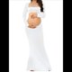 thumbnail image 3 of Vestido de Maternidad para Sesión de Fotos, Larga, Sexy, con Escote y Espalda Descubierta, Maxivestido de Maternidad, Trajes de Fotografía L, 3 of 7