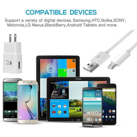 OEM EP-TA20JBEUGUS Inbox Replacement 15W Adaptive Fast Wall Charger for Nokia 5.1 Includes Fast Charging 6FT Micro USB Charging Cable, and 3.5mm Earphone with Mic – 3 Items Bundle - White
