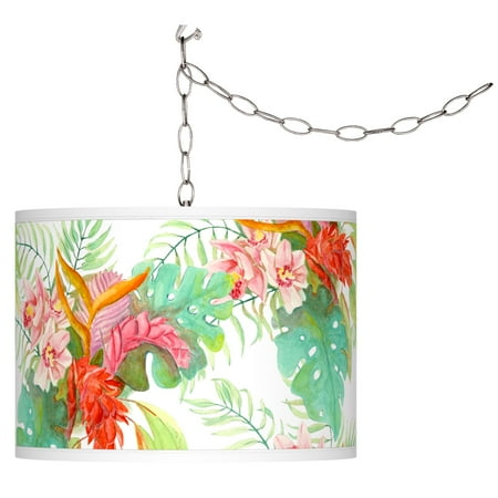 

Giclee Glow Island Floral Giclee Glow Plug-In Swag Pendant