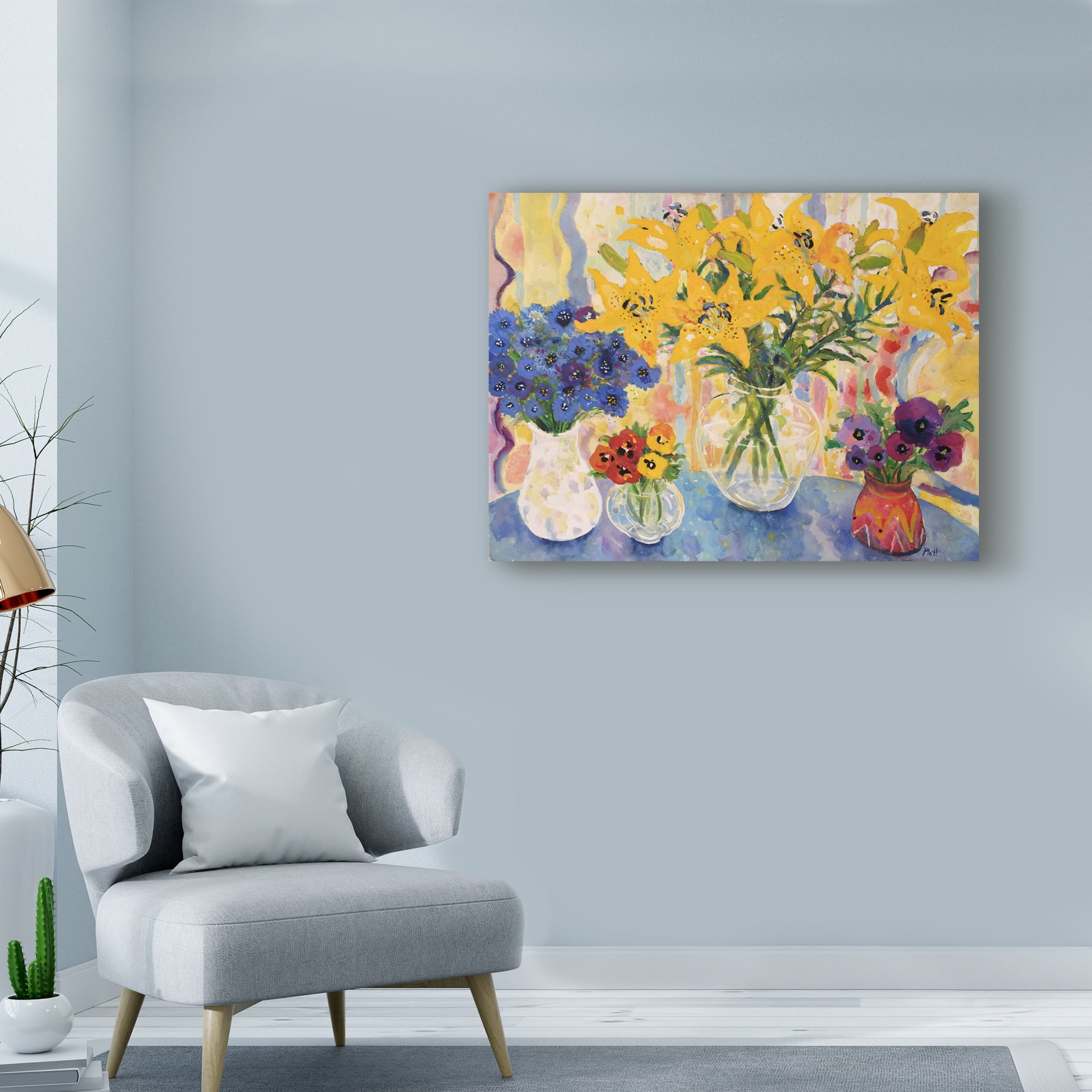 Trademark Fine Art 'Table Of Flowers' Canvas Art by Lorraine Platt